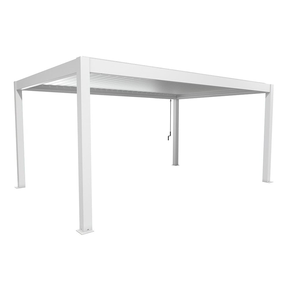 Biohort Pergola Pavillon Bioclimatique 5.5x3.5 (552.5x367.5cm H:264cm) Blanc Argent métallique