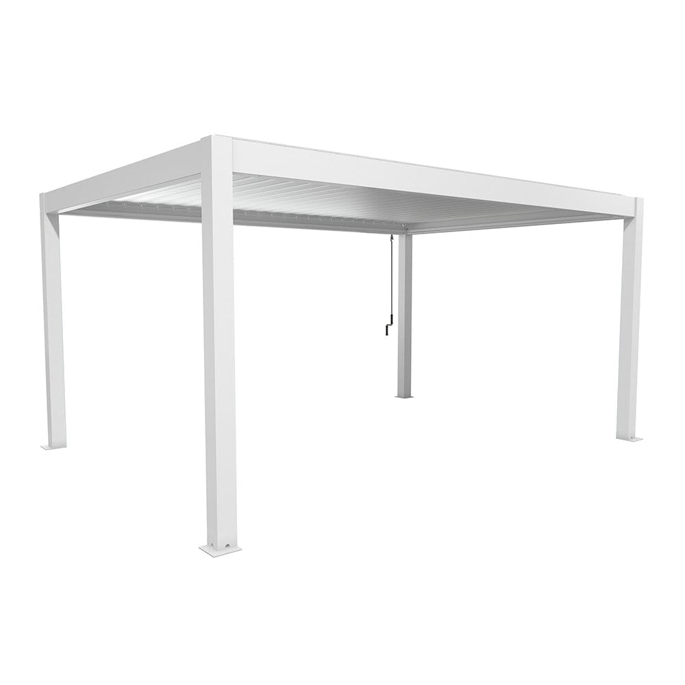 Biohort Pergola Pavillon Bioclimatique 5x3.5 (515.5x367.5cm H:264cm) Blanc Argent métallique