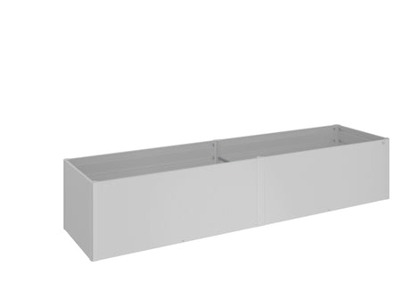 Biohort Potager surélevé 4x1 (397x102cm, H:77cm) Argent métallique 