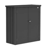 Biohort Romeo Armoire de terrasse M (132x57cm, H:140cm) Gris foncé métallique 