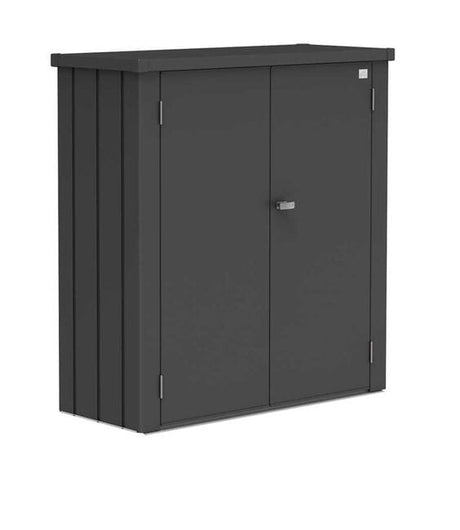 Biohort Romeo Armoire de terrasse M (132x57cm, H:140cm) Gris foncé métallique 
