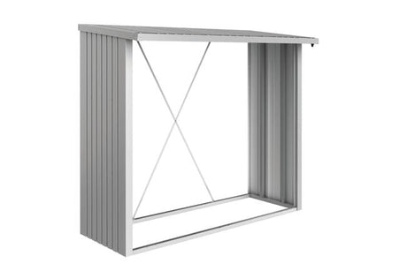 Biohort Woodstock Abri bûches 230 (229x102cm, H:199cm) Argent métallique 