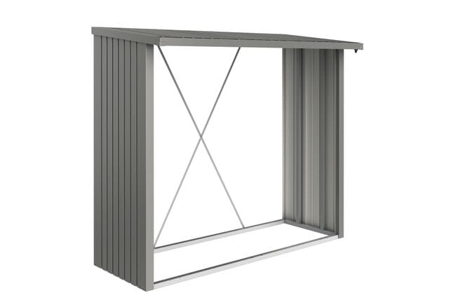 Biohort Woodstock Abri bûches 230 (229x102cm, H:199cm) Gris quartz métallique 