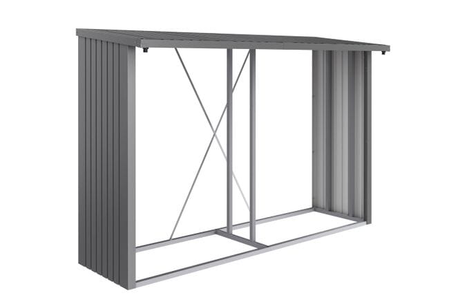 Biohort Woodstock Abri bûches 300 (301x102cm, H:199cm) Gris quartz métallique 