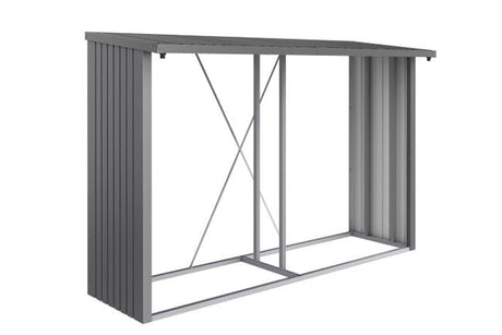 Biohort Woodstock Abri bûches 300 (301x102cm, H:199cm) Gris quartz métallique 