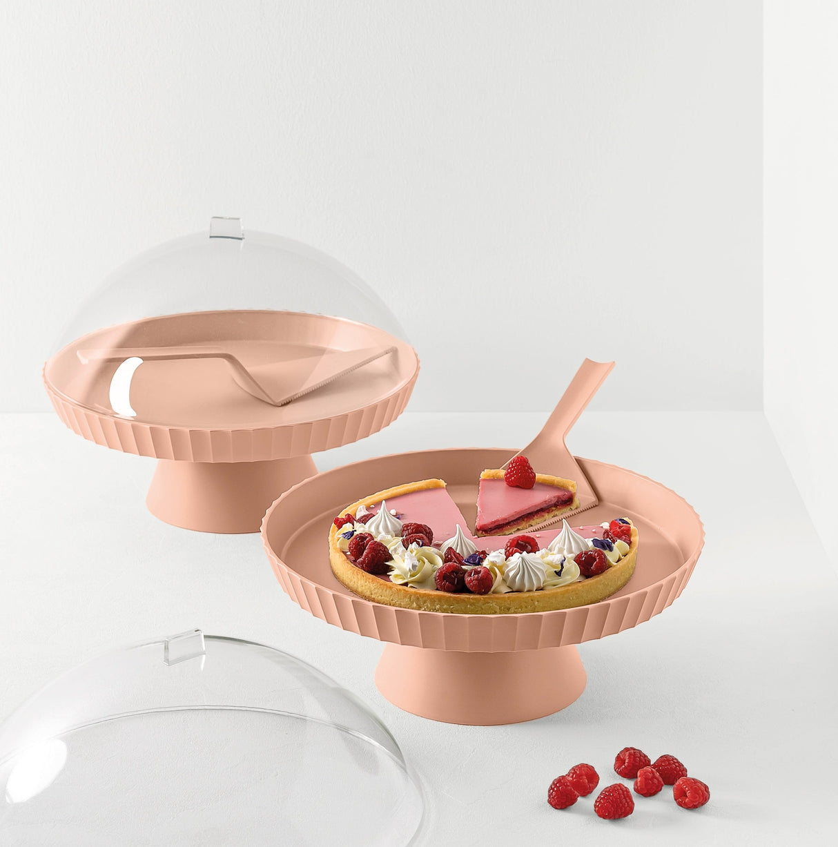 Blim Plus Agora Plat sur pied avec cloche et pelle à gâteau 