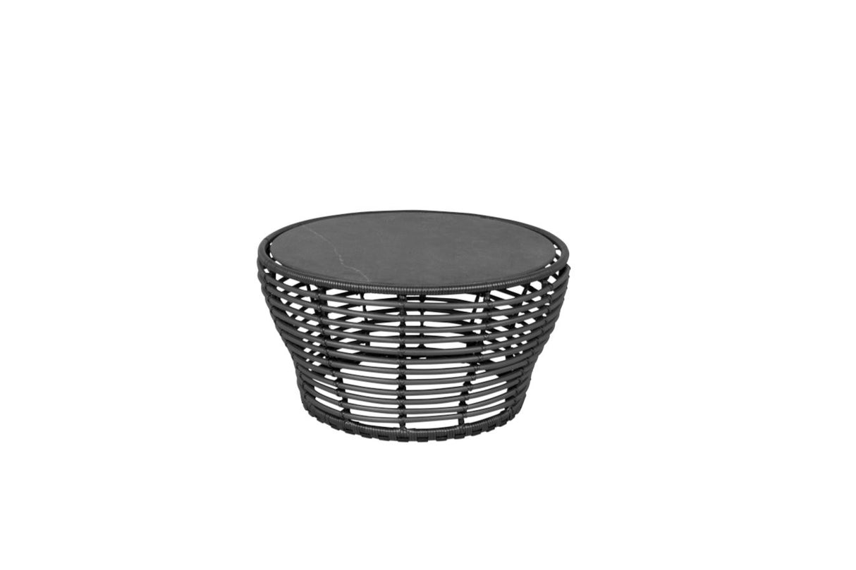 Cane-line Basket Structure Table basse Ø75cm, Plateau en sus (53201) Graphite (Résine tressée, Weave) 