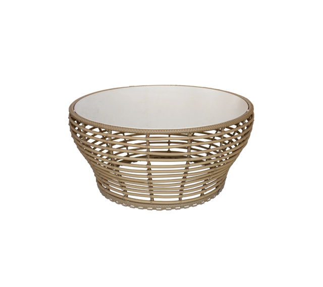 Cane-line Basket Structure Table basse Ø95cm, Plateau en sus (53202) 