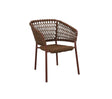 Cane-line Ocean Fauteuil repas empilable, coussins en sus (5417) Umber Brown (Cordes Soft Rope) 