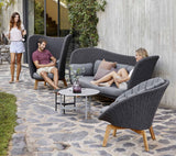 Cane-line Peacock Rope Fauteuil Club Lounge avec pieds en teck (5458), coussins non inclus 