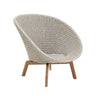 Cane-line Peacock Rope Fauteuil Club Lounge avec pieds en teck (5458), coussins non inclus Sand (Cordes Soft Rope) 