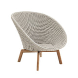 Cane-line Peacock Rope Fauteuil Club Lounge avec pieds en teck (5458), coussins non inclus Sand (Cordes Soft Rope) 
