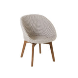 Cane-line Peacock Rope Fauteuil repas avec pieds en teck (5454), coussin non inclus Sand (Cordes Soft Rope) 