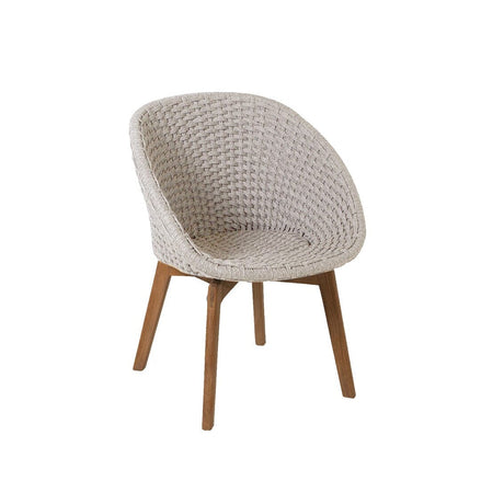 Cane-line Peacock Rope Fauteuil repas avec pieds en teck (5454), coussin non inclus Sand (Cordes Soft Rope) 