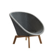 Cane-line Peacock Weave Fauteuil Club Lounge avec pieds en teck (5458), coussins non inclus Grey/Light Grey (Résine tressée Weave) 