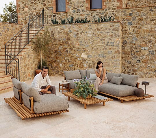 Cane-line Sticks Platform Canapé d'angle Teck 