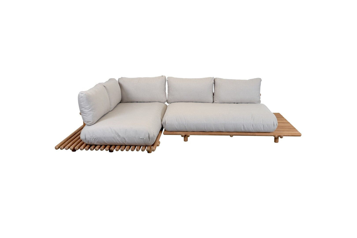 Cane-line Sticks Platform Canapé d'angle Teck Natté Sand 