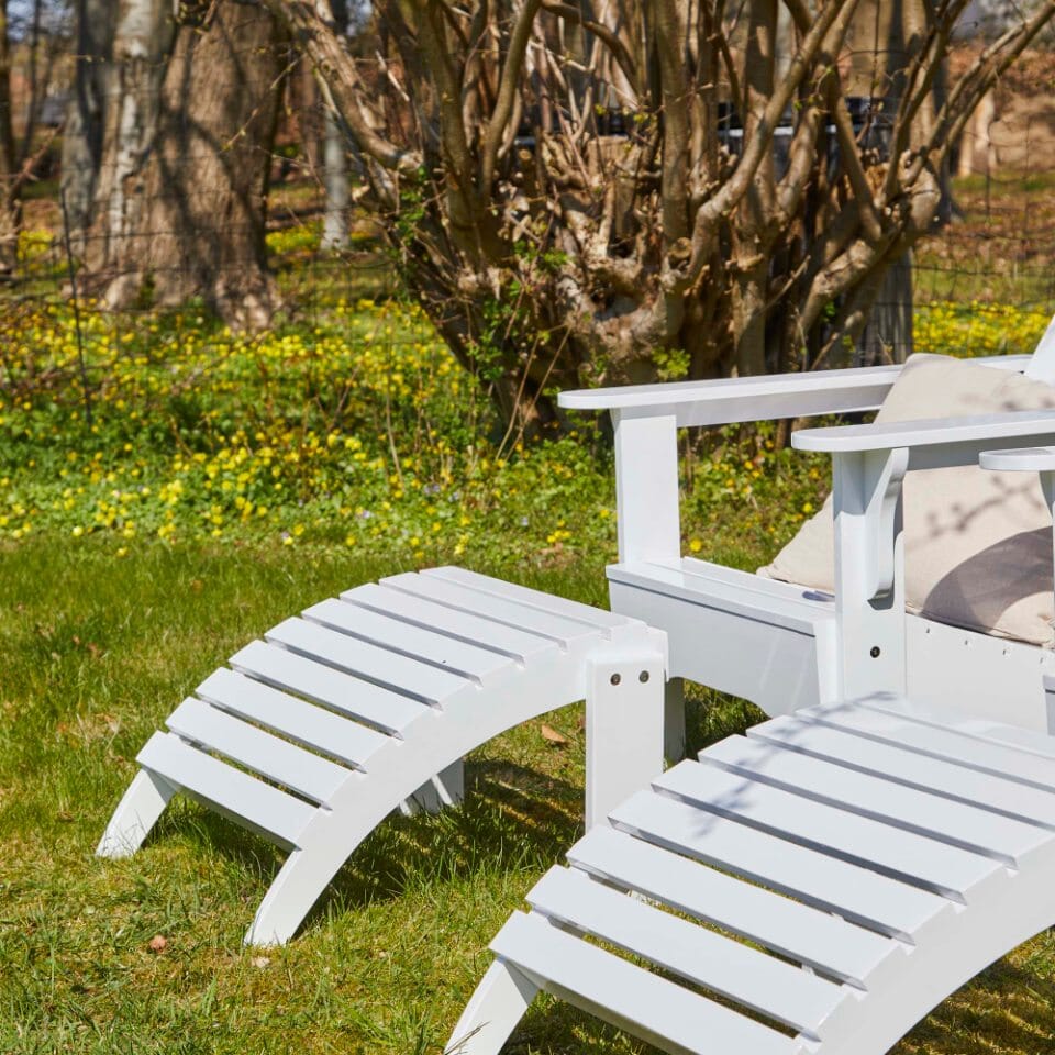 Cinas Adirondack Repose-pieds Acajou blanc 