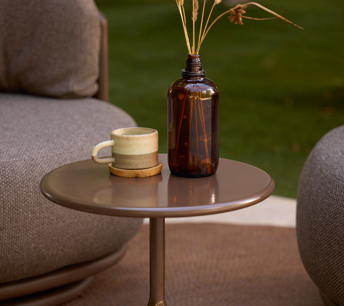 Cane-line Glaze Plateau de Table Glazed Lava Stone rond Ø 45cm