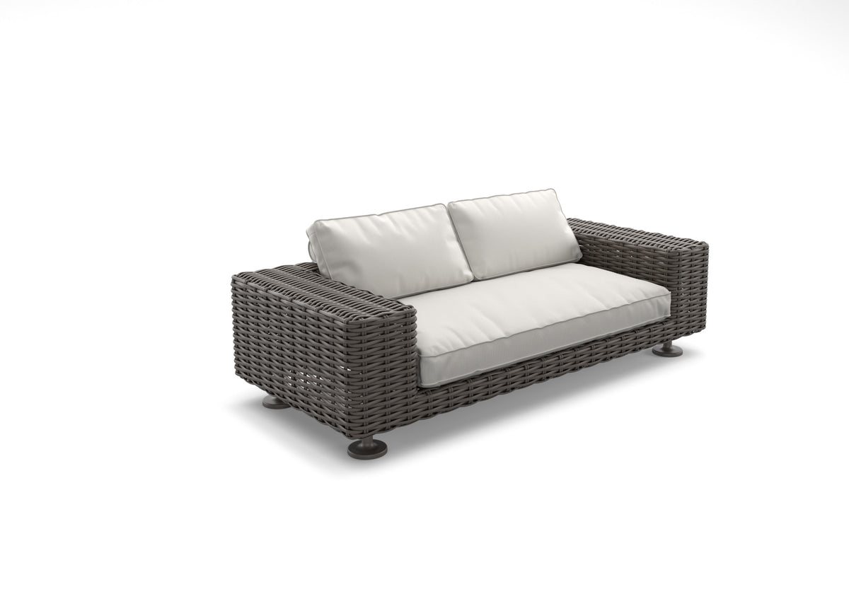 Dedon Paros 2-seater / Canapé 2 places, Coussins non inclus Silt 162 / Black Pepper 317