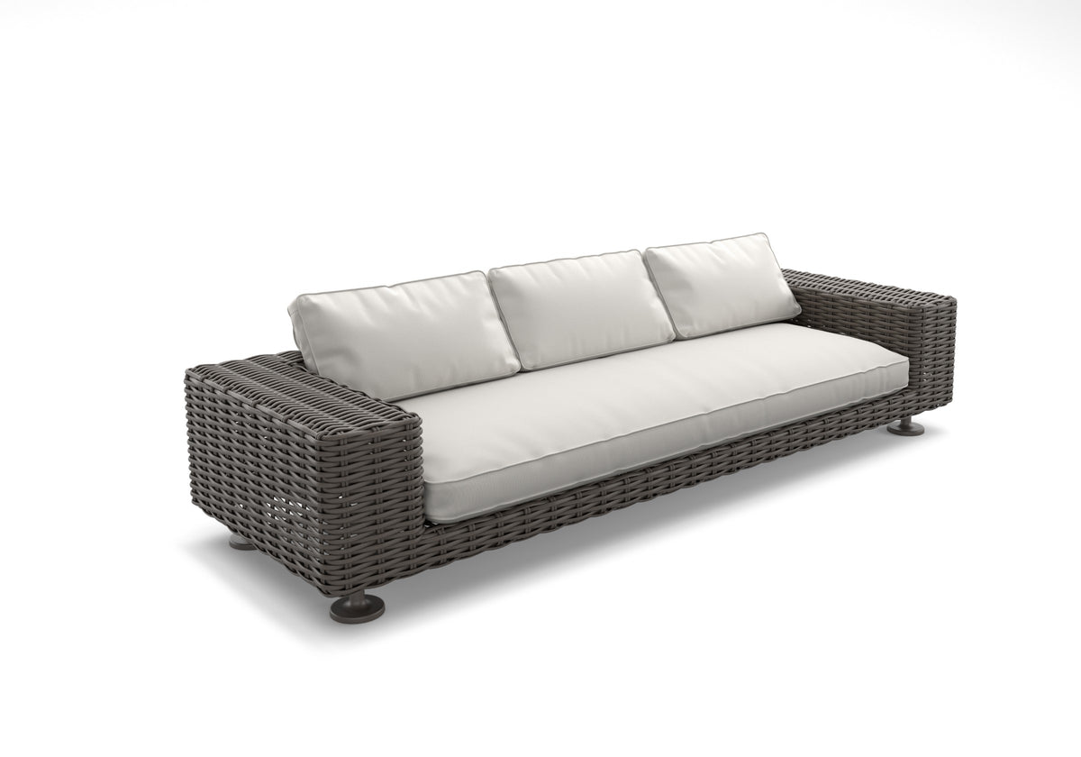 Dedon Paros 3-seater / Canapé 3 places, Coussins non inclus Silt 162 / Black Pepper 317