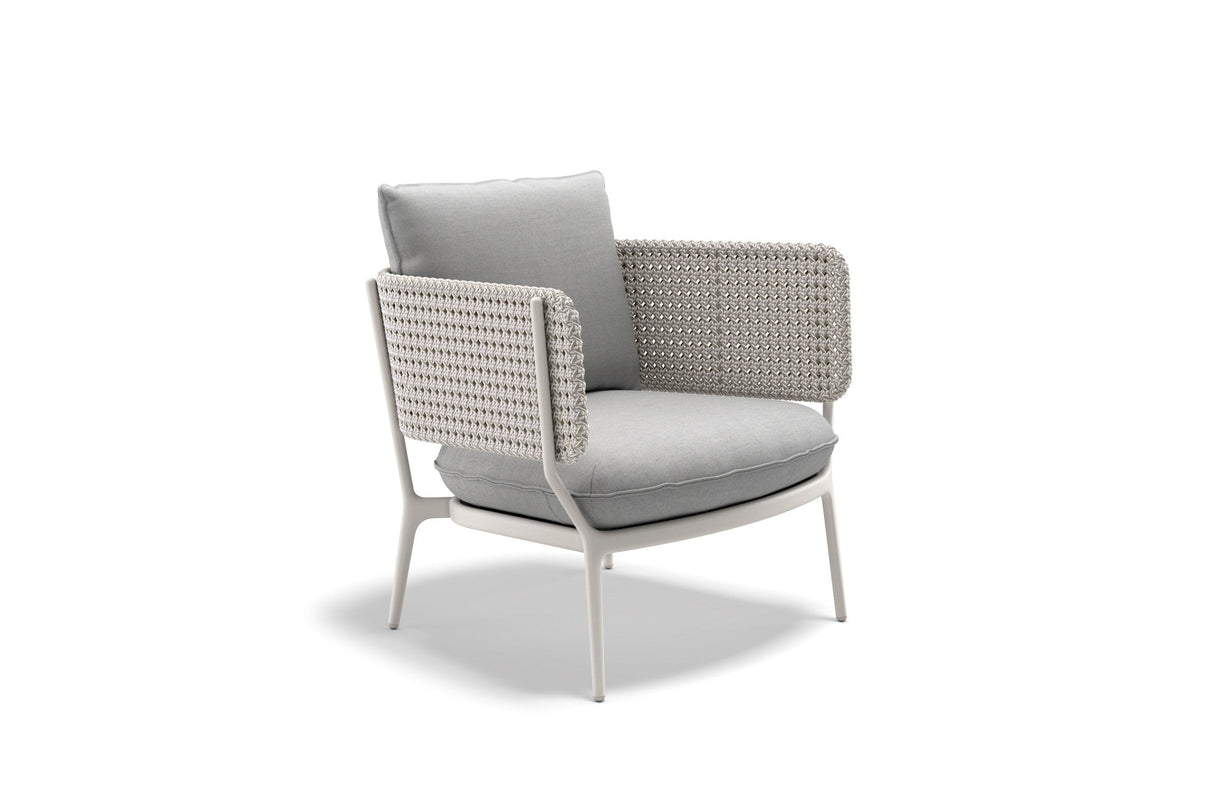Dedon Bellmonde Fauteuil club Lounge, coussins en sus Lipari 304 + Summit 210 