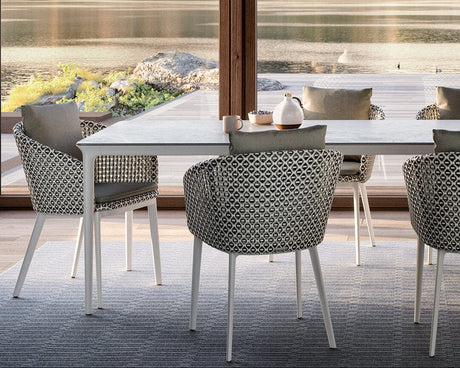 Dedon Mbrace ALU Fauteuil repas, Coussins en sus 