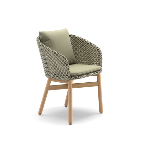 Dedon Mbrace TEAK Fauteuil repas avec Teak Base, Coussins non inclus Alloro 120 