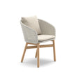 Dedon Mbrace TEAK Fauteuil repas avec Teak Base, Coussins non inclus Sea Salt 140 