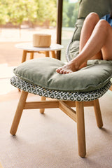 Dedon Mbrace TEAK FootStool / Tabouret / Repose-pieds, Coussin non inclus