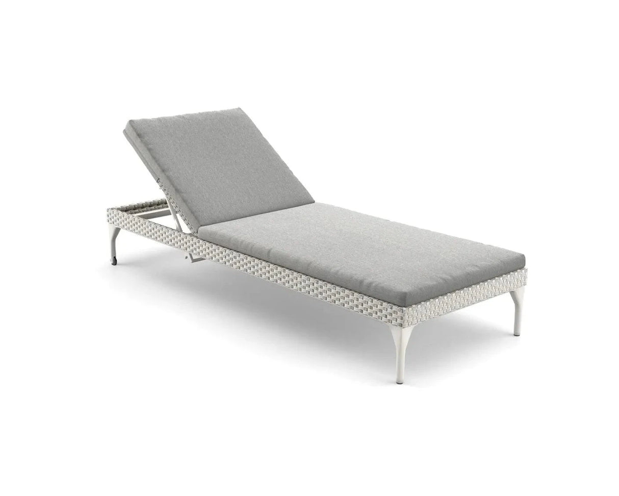 Dedon Mu Chaise longue avec dossier réglable, Coussin en sus Mystique Dusk Lipari 216 