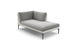 Dedon Mu Daybed Left, Coussins non inclus Black Pepper 317 