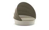 Dedon Orbit Set Loveseat XXL, avec Canopy / Capote en taupe, sling seat, Coussins non inclus Accona 111 