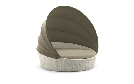Dedon Orbit Set Loveseat XXL, avec Canopy / Capote en taupe, sling seat, Coussins non inclus Accona 111 