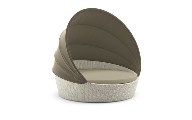 Dedon Orbit Set Loveseat XXL, avec Canopy / Capote en taupe, sling seat, Coussins non inclus Accona 111 