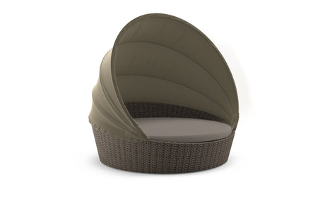 Dedon Orbit Set Loveseat XXL, avec Canopy / Capote en taupe, sling seat, Coussins non inclus Vulcano 099 
