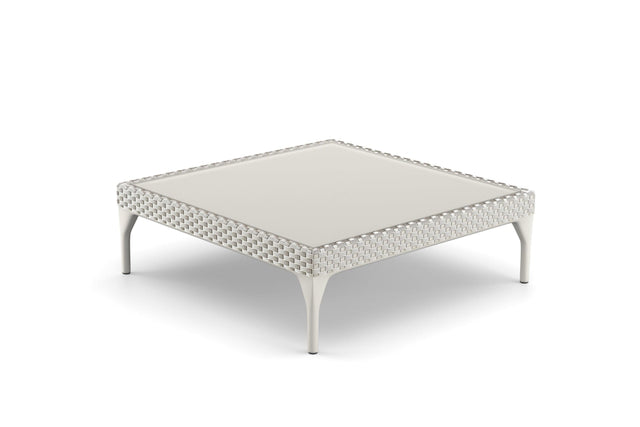 Dedon Set Mu Coffee Table 90x90cm, avec Plateau en verre Mystique Dusk 216 + Lipari Glass 