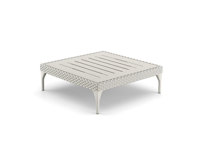 Dedon Set Mu Coffee Table 90x90cm, avec Plateau HPL Mystique Dusk 216 + HPL Solid Lipari 304 