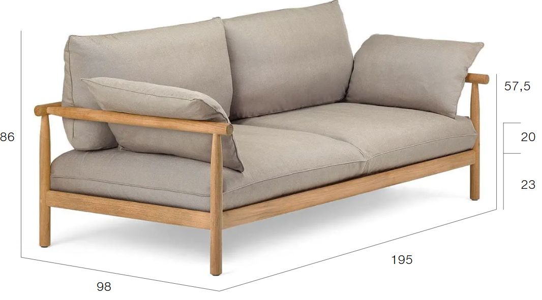 Dedon Tibbo 2-seater / Canapé 2 places, Coussins en sus 