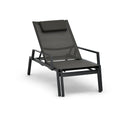 Diphano Selecta Deck chair Transat avec repose-pieds et accoudoirs alu Lava AF10 + Toile simple Café T131 