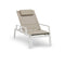 Diphano Selecta Deck chair Transat avec repose-pieds et accoudoirs alu White AF08 + Toile simple Sand T133 
