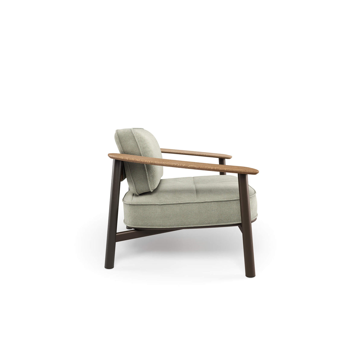 Emu 6045 Twins Fauteuil Lounge 1-Seater Alu Teak - Coussins non inclus