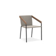 Ethimo Allaperto Bistrò Fauteuil repas Aluminium Coffee Brown + Natural Teak + Rope Grey 