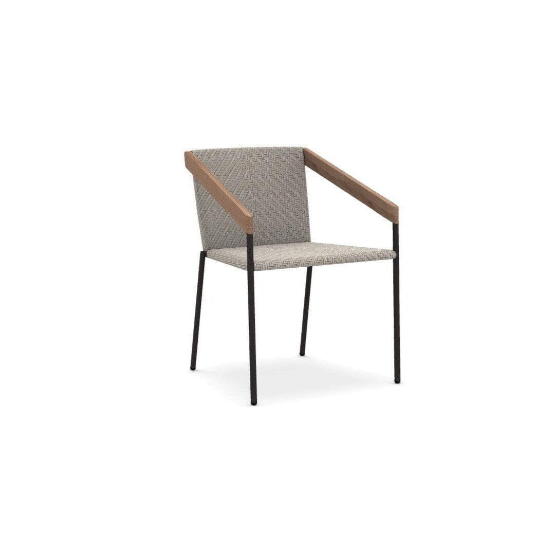 Ethimo Allaperto Bistrò Fauteuil repas Aluminium Coffee Brown + Natural Teak + Rope Grey 