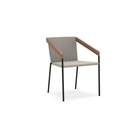 Ethimo Allaperto Bistrò Fauteuil repas Aluminium Coffee Brown + Natural Teak + Rope Grey 