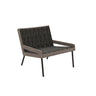 Ethimo Allaperto Mountain Etwick Fauteuil bas Lounge, Coussins non inclus Coffee Brown + Pickled Teak Etwick Bark 