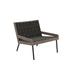 Ethimo Allaperto Mountain Etwick Fauteuil bas Lounge, Coussins non inclus Coffee Brown + Pickled Teak Etwick Bark 