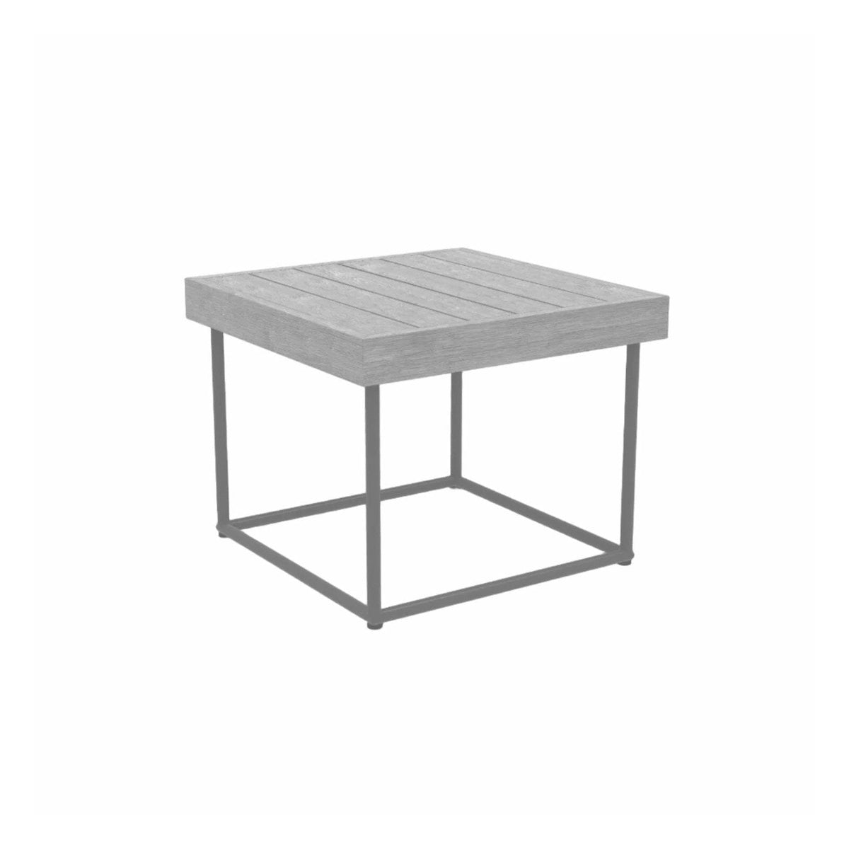 Ethimo Allaperto Mountain Table Basse Carrée 50x50cm H:40cm Coffee Brown + Natural Teak 