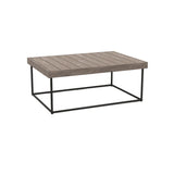 Ethimo Allaperto Mountain Table Basse Rectangulaire 100x70cm H:40cm Coffee Brown + Pickled Teak 