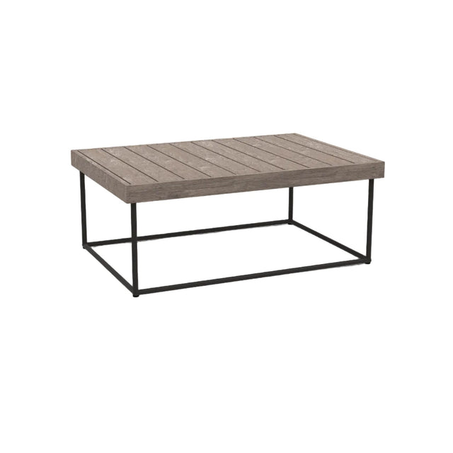Ethimo Allaperto Mountain Table Basse Rectangulaire 100x70cm H:40cm Coffee Brown + Pickled Teak 
